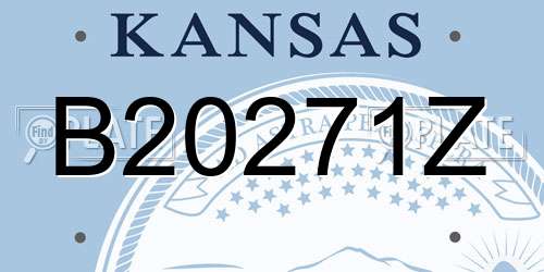 B20271Z Kansas License Plate