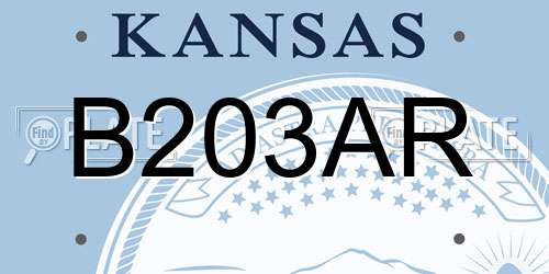 B203AR Kansas License Plate