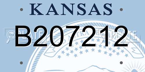 B207212 Kansas License Plate