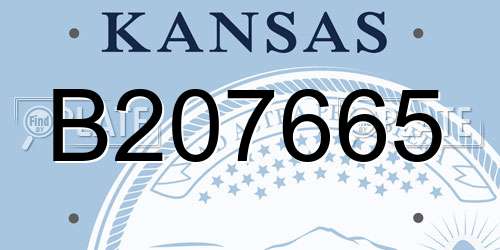 B207665 Kansas License Plate