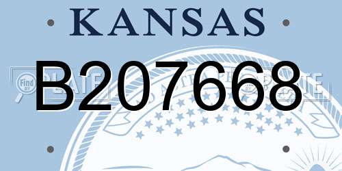 B207668 Kansas License Plate
