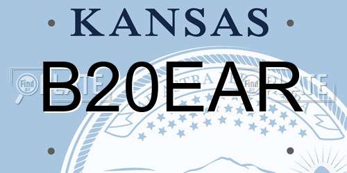 B20EAR Kansas License Plate