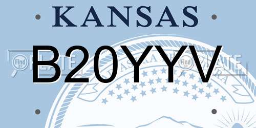B20YYV Kansas License Plate