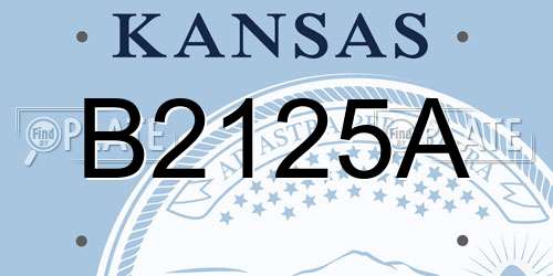 B2125A Kansas License Plate