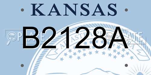 B2128A Kansas License Plate