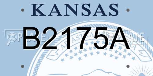 B2175A Kansas License Plate