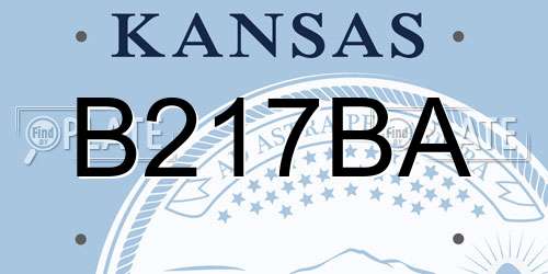 B217BA Kansas License Plate