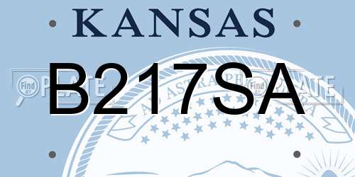 B217SA Kansas License Plate