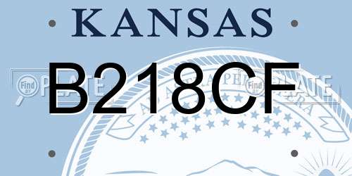 B218CF Kansas License Plate