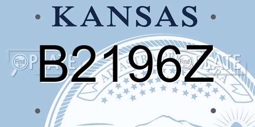 B2196Z Kansas License Plate