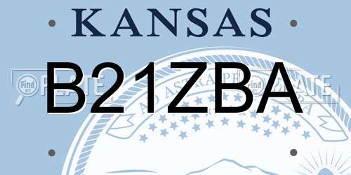 B21ZBA Kansas License Plate