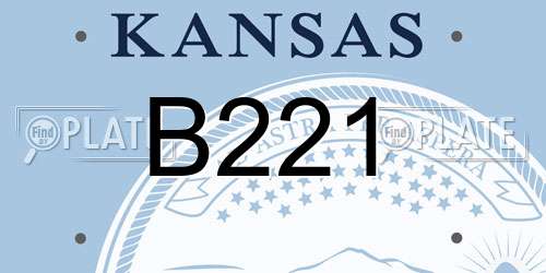 B221 Kansas License Plate