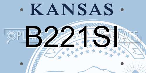 B221SI Kansas License Plate