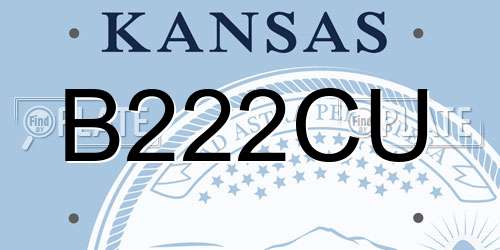 B222CU Kansas License Plate