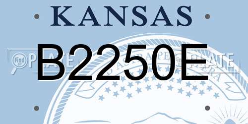 B2250E Kansas License Plate