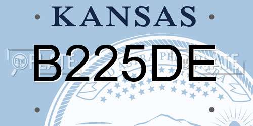 B225DE Kansas License Plate