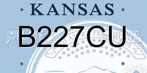 B227CU Kansas License Plate