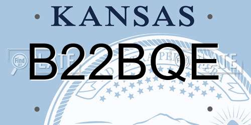 B22BQE Kansas License Plate