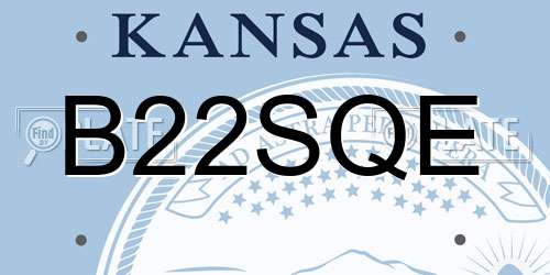 B22SQE Kansas License Plate