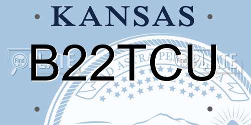 B22TCU Kansas License Plate