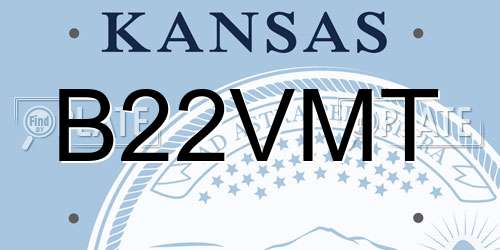 B22VMT Kansas License Plate