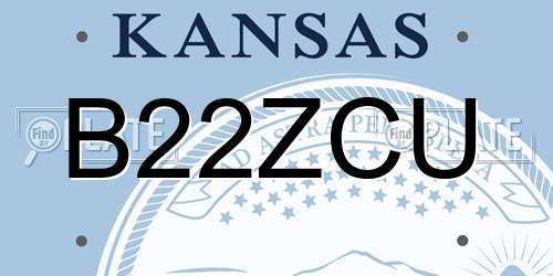 B22ZCU Kansas License Plate