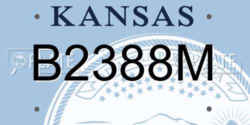 B2388M Kansas License Plate