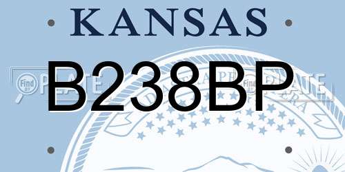 B238BP Kansas License Plate