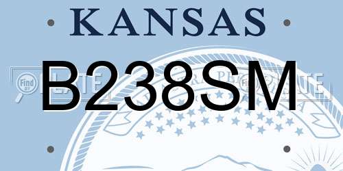 B238SM Kansas License Plate