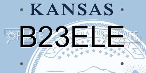 B23ELE Kansas License Plate