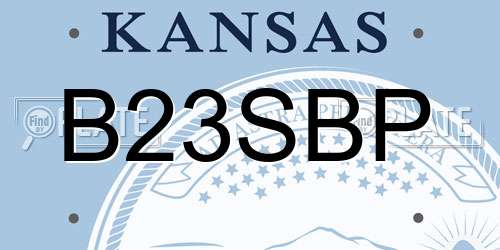 B23SBP Kansas License Plate