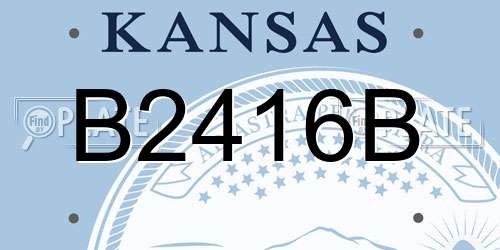 B2416B Kansas License Plate