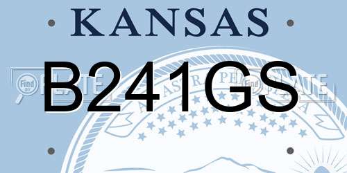 B241GS Kansas License Plate