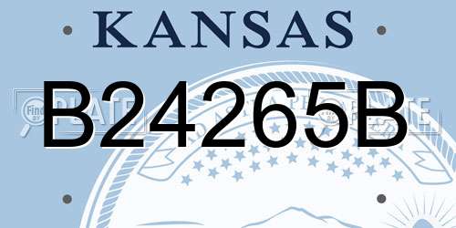 B24265B Kansas License Plate