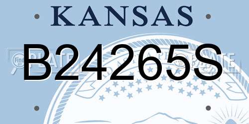 B24265S Kansas License Plate