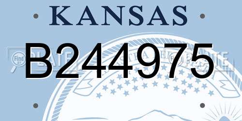B244975 Kansas License Plate