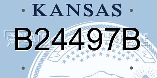 B24497B Kansas License Plate