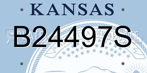 B24497S Kansas License Plate