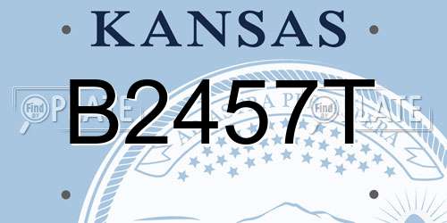 B2457T Kansas License Plate