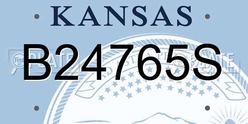 B24765S Kansas License Plate