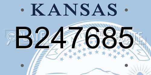B247685 Kansas License Plate