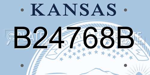 B24768B Kansas License Plate