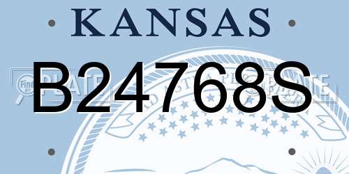 B24768S Kansas License Plate