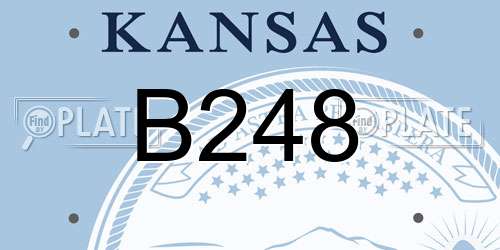 B248 Kansas License Plate