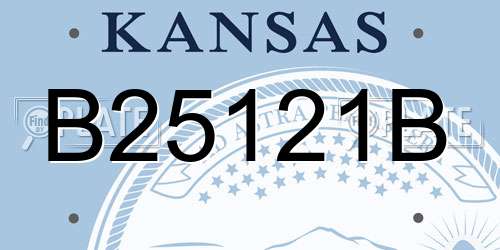 B25121B Kansas License Plate