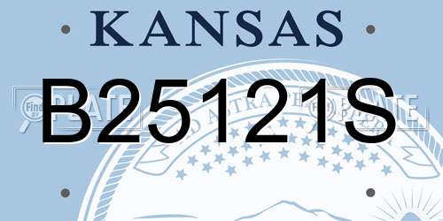 B25121S Kansas License Plate