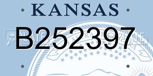 B252397 Kansas License Plate