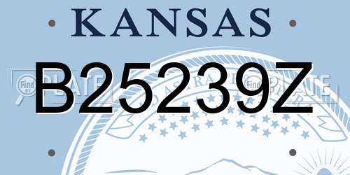 B25239Z Kansas License Plate