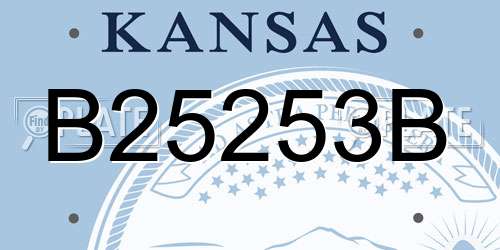 B25253B Kansas License Plate