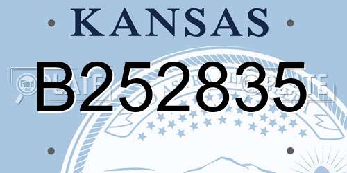 B252835 Kansas License Plate